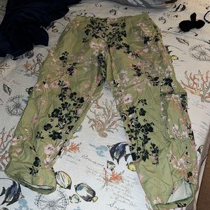 Floral, free people, cargo pants